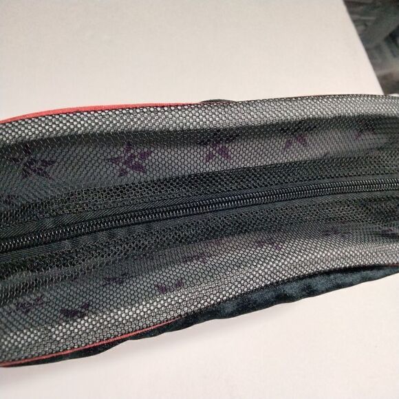 Cheer Rebel Revolution Shoe Bag BAG ONLY Black and Red Velour Mesh Zip Closure - Picture 5 of 9